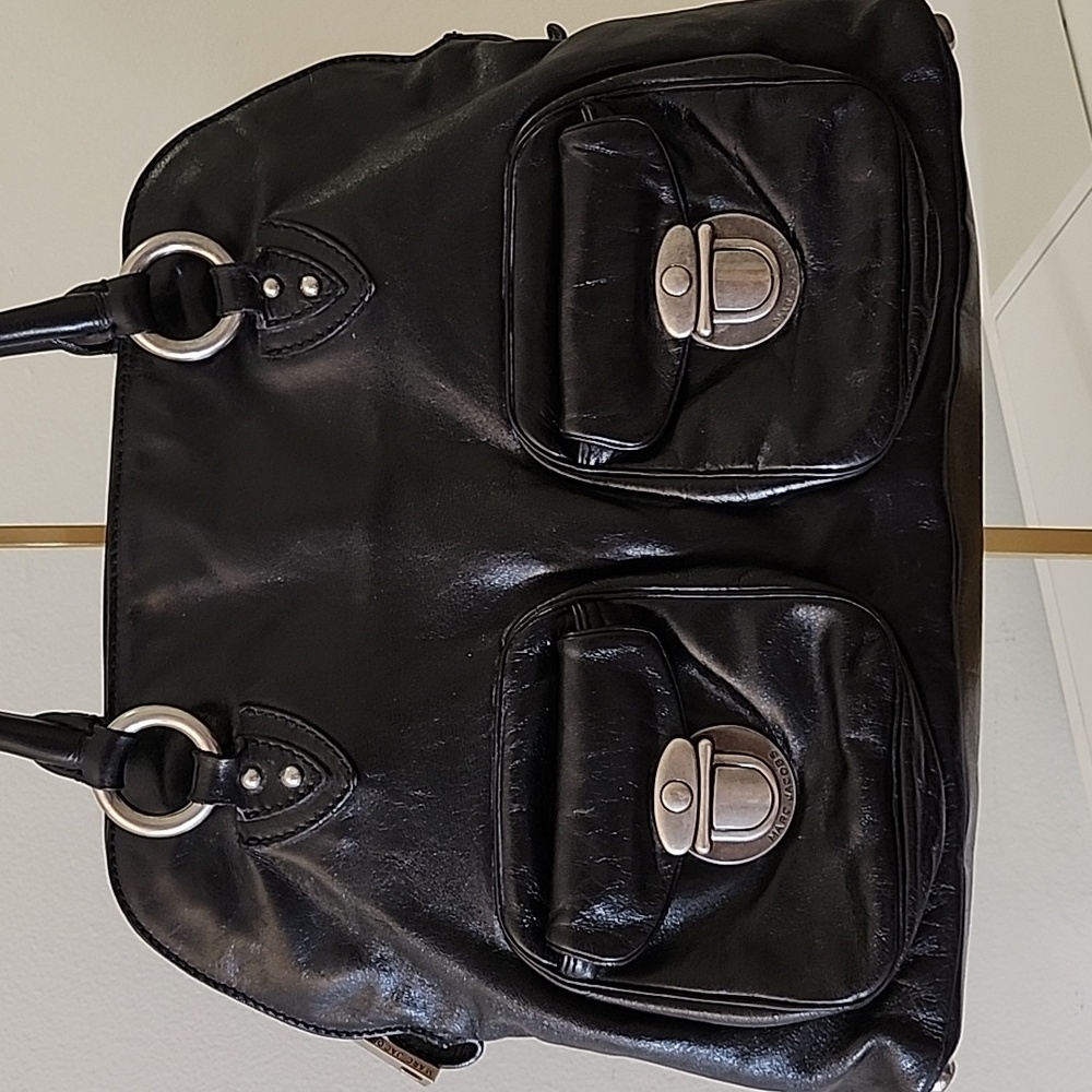 Marc Jacobs Y2K Blake satchel dual exterior pockets  snap closures top handles - Picture 4 of 16